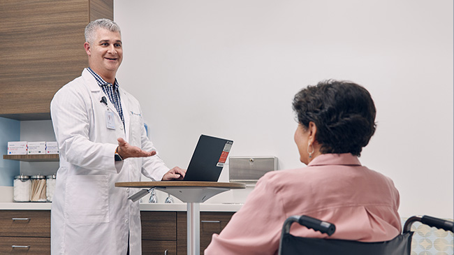Village Medical doctor discussing end-of-life care