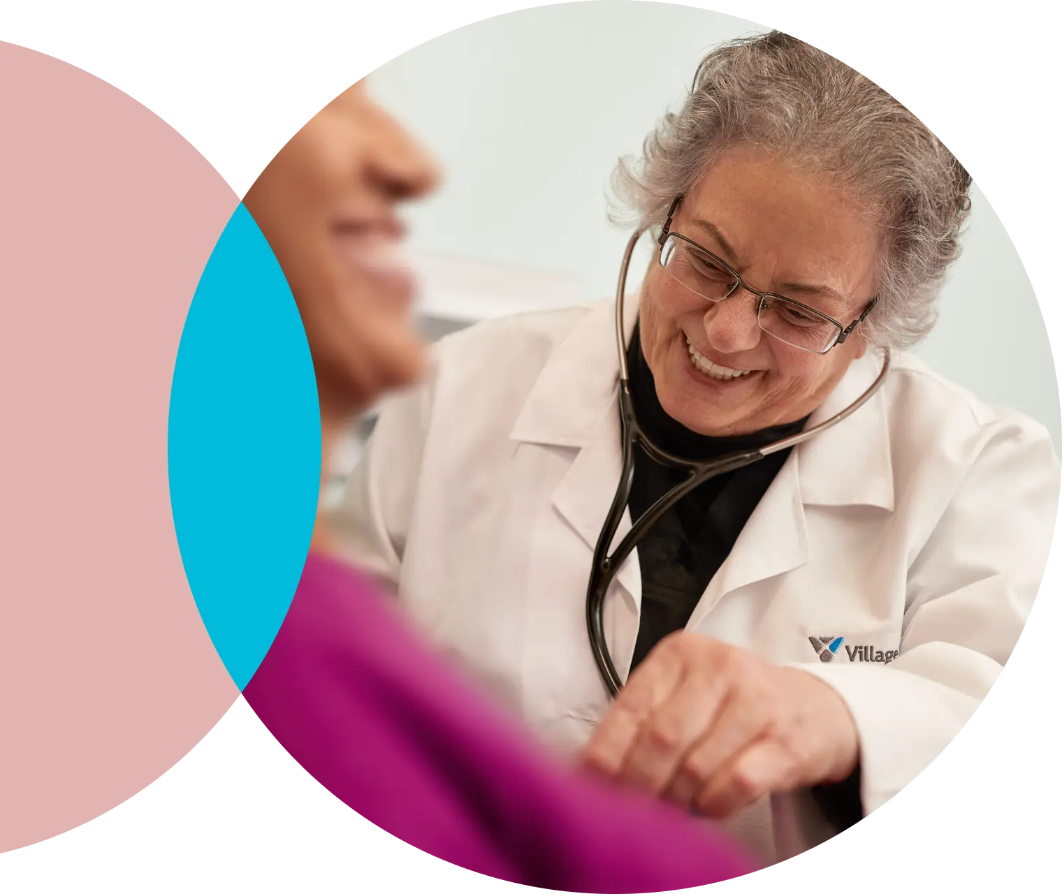 Smiling doctor with patient